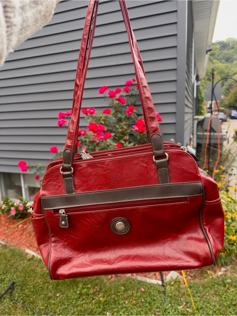 mouflon red leather bag